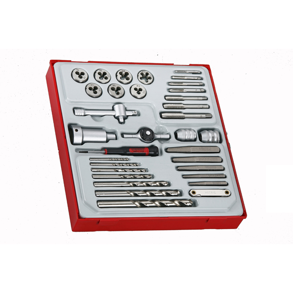 34pc Tap & Die Set w/Accessories - TTD-Tray